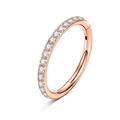 Rose gold stainless steel hinged clicker ring with sparkling white zircon stones - Small