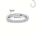 Silver 316L stainless steel 16G septum hoop ring with 8mm inner diameter and cubic zirconia - 1.2*8mm / Steel