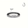 Black 16G 1.2mm hinged clicker nose ring with clear cubic zirconia insets and 6mm inner diameter - 1.2*6mm / Black