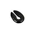 Peso per orecchie a forma di U nero profondo lucido con finitura effetto specchio - 6mm / Agata nera