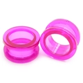 Paire d'écarteurs d'oreilles en acrylique rose translucide avec design évasé - 2mm (1 Paire) / Améthyste