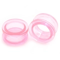 Paire d'écarteurs d'oreilles en acrylique rose translucide avec bords évasés - 2mm (1 Paire) / Rose Transparent