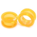 Paire d'écarteurs d'oreilles orange translucides en acrylique pour piercing - 2mm (1 Paire) / Orange Transparent