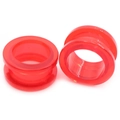 Paire d'écarteurs d'oreilles en acrylique rouge transparent avec design double évasé - 2mm / Rouge Transparent (1 Paire)