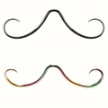 Polished black and rainbow mustache septum rings crafted from surgical steel - Black And Multicolor Set