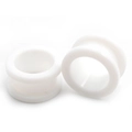 Paire d'écarteurs d'oreilles en acrylique blanc poli avec design à double évasement - 2mm / Blanc Lait (1 Paire)