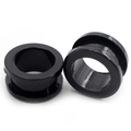 Paire d'écarteurs d'oreilles évasés en acrylique noir poli pour bijoux de piercing - 2mm / Noir (1 Paire)