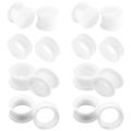 Detailset aus 16 lichtdurchlässigen weißen Silikon-Ohrplugs und Tunneln in verschiedenen Größen - 4mm / Weiß