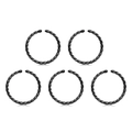 Set van 5 zwarte gedraaide roestvrijstalen open ringen voor neus- en oorpiercings - 0.8x8mm / Zwart