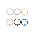 Detailed set of 6 polished stainless steel captive bead rings in various metallic finishes - 6mm / Multicolor Set