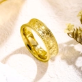 Luxuriöser 18k vergoldeter breiter Ring mit Vintage-Textur und Milgrain-Verzierung - Fischschuppen Ring / Gold