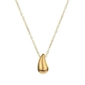 Elegante collar con colgante de gota de agua dorada y cadena de acero de titanio - Dorado