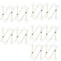 10-piece set of ivory white disposable acrylic piercing clamps with open and closed tips - Round And Triangle Slotted Style Combination