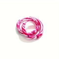 Pink and white marble textured stainless steel hoop earrings with glossy finish - Pink White Pattern
