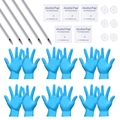 28-delige piercingset met roestvrijstalen naalden, alcoholdoekjes en blauwe handschoenen - 10G Piercing Naald Kit