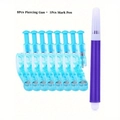 Detailed set of 8 pieces disposable ear piercing guns and one purple marking pen - Piercing Tool Kit (HCT082640(9))