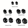 Schwarze Spiral-Ohrstretcher aus poliertem Acryl in verschiedenen Größen von 8 bis 16 mm - 8mm / Schwarz