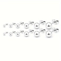 Lot de 6 paires de boucles d'oreilles boules en acier inoxydable argenté poli de tailles - 3mm-8mm / Acier