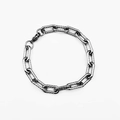 Hip hop stainless steel chain bracelet with spiral pattern texture and lobster clasp - 19cm / Steel