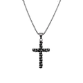 Collar con colgante de cruz de calavera punk gótico en acero inoxidable color plata - Plateado