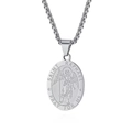 Collana con medaglia San Raffaele Arcangelo in acciaio inossidabile argentato - Ciondolo Singolo Color Argento