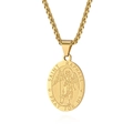 Collana con ciondolo dorato San Raffaele Arcangelo e testo di preghiera inciso a rilievo - Solo ciondolo dorato
