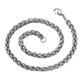 Collana a spiga in acciaio inossidabile argento con chiusura a moschettone a spirale - Catena a Grano / Color Acciaio