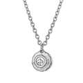 Retro titanium steel chain necklace with eagle sun pendant in matte silver finish - Eagle Sun Pattern Style (DZH0012 Steel) / Steel