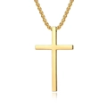Collana con ciondolo a croce minimalista in acciaio inossidabile dorato lucido con catena - Ciondolo Piccolo 3*1.8CM / Oro