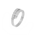 Silver stainless steel Muslim Islamic cuff ring with Arabic scripture engraving - Silver