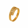 Adjustable golden Islamic cuff ring with hammered metal texture for women and men - Gold