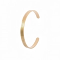 Minimalist gold Ayat al-Kursi stainless steel C-shape cuff bracelet with engraved script - Original Etched / Gold