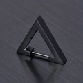 Minimalist matte black stainless steel triangle ear buckle for men and women - Triangle Hoop / Black