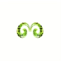 Pair of light green acrylic spiral ear gauges with purple and black speckled patterns - 2mm / Grass Green