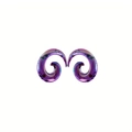 Pair of purple iridescent acrylic spiral snail ear gauges with teal spotted pattern - 2mm / Purple