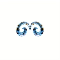 Pair of blue acrylic spiral ear tapers with brown leopard spots and smooth finish - 2mm / Light Blue