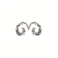 Acrylic ear spirals with colorful speckle pattern for ear stretching piercings - 2mm / White