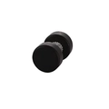 Matte black barbell fake plug earring with a minimalist round industrial design - Solid Color / Black