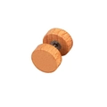 Minimalist round stud earrings crafted from natural light wood with a rustic texture - Solid Color / Natural Wood Color