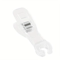 Macro view of clear plastic sewing clip with strong metal spring and non-slip grip detail - Transparent Round Opening Clamp