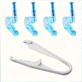 Disposable ear piercing kit with four blue piercers and white auxiliary forceps tool - Five-Piece Set