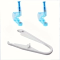 Disposable ear piercing kit with two blue piercing guns and one white auxiliary tool - Three-Piece Set