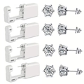 Kit de perforación de oreja desechable con 4 herramientas y 8 aretes de circón - Pendientes Zirconia Blanca Y Herramienta de Perforación