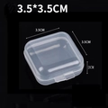 Kleine quadratische Kunststoffbox transparent mit Klappdeckel 3,5x3,5x2cm für Schmuck - Square Style / Transparent