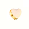 Golden heart earring backs with creamy white translucent silicone for jewelry making - Gold
