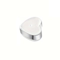 Heart-shaped clear silicone earring backs with polished silver metal finish for jewelry - Silver