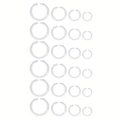 24-piece set of transparent acrylic nose rings in four sizes on a white background - Transparent Hoop Piercing Combination