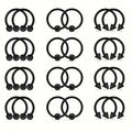 Detail set of 24 black stainless steel piercing hoops with ball and cone ends for body jewelry - Matte Black Set (Style-4)