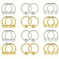 Grid of 24pcs 16G surgical steel piercing set with gold and silver horseshoe rings - Gold and Silver Set (Style-2)