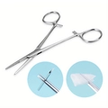 Polished stainless steel piercing clamp with locking mechanism and non-slip serrated jaw - 6# Pointed Mouth Clamp